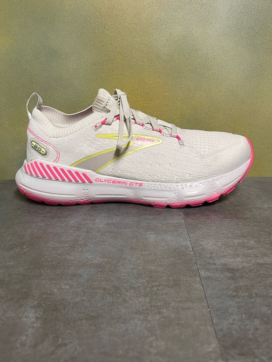 Brooks Shoes - Brooks Glycerin StealthFit GTS 20 Women's Running Shoes Grey/Yellow/Pink Size 7B